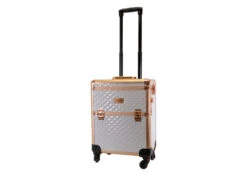 Groom-X Grooming Case XL 2-in-1 4 Wheels And Telescopic Handle Diamond Pattern White -Pawfect Care Store 85grx039