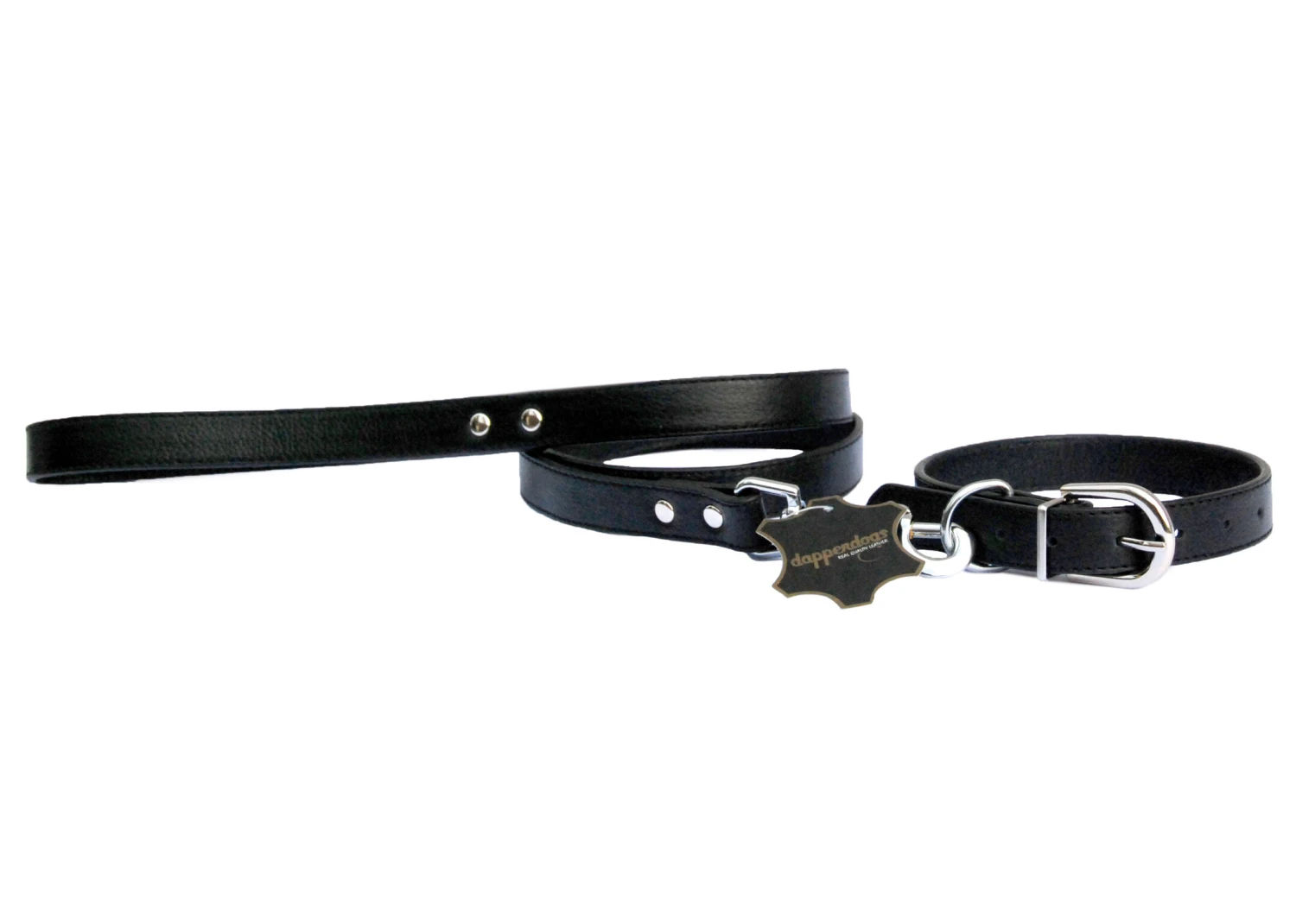 Dapper Dogs Leather Lead Cali 2.5x100cm Black Leather Lead 4 Dapper Dogs Leather Lead Cali 2.5x100cm Black Leather Lead - Image 2