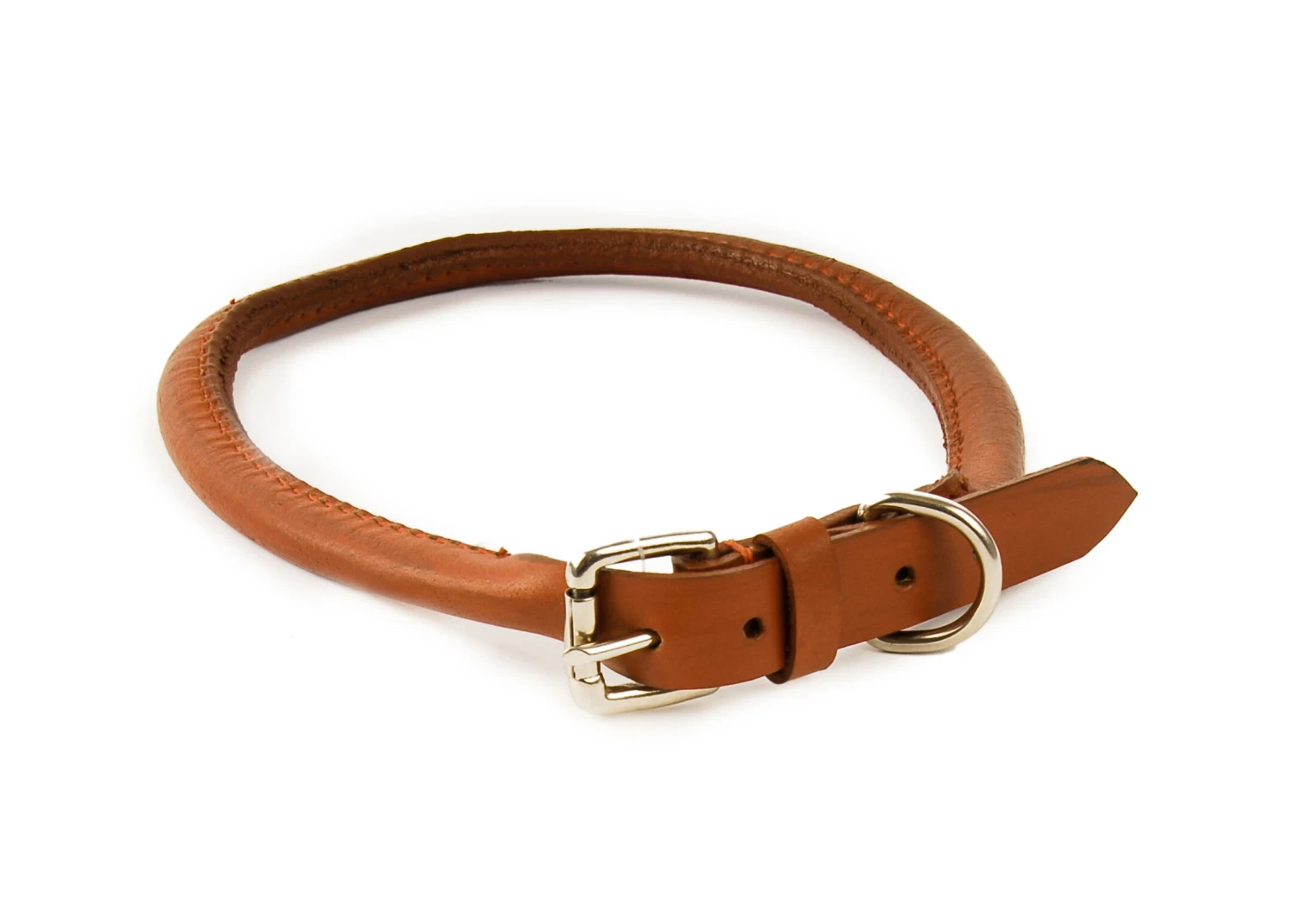 Dapper Dogs Collar Round Cow Leather 70cm X 10mm Tan Leather Collar 3 Dapper Dogs Collar Round Cow Leather 70cm X 10mm Tan Leather Collar