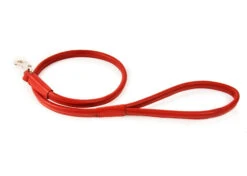 Dapper Dogs Lead Round Cow Leather 100cm X 6mm Red Leather Lead