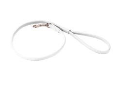 Dapper Dogs Lead Round Cow Leather 90cm X 8mm White Leather Lead