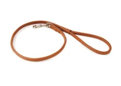 Dapper Dogs Lead Round Cow Leather 90cm X 8mm Tan Leather Lead