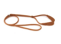 Dapper Dogs Comfort Show Lead Round Cow Leather S 5mm Tan Leather Comfort Lead