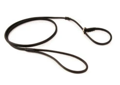 Dapper Dogs Slip Lead Round Cow Leather S 5mm Black Leather Slip Lead