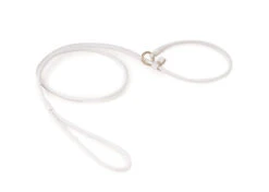 Dapper Dogs Slip Lead Round Cow Leather S 5mm White Leather Slip Lead