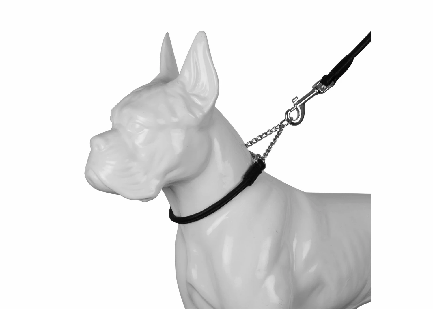 Dapper Dogs Leather Half Check Elk Black 5mm (max 36cm) Leather Collar 3 Dapper Dogs Leather Half Check Elk Black 5mm (max 36cm) Leather Collar