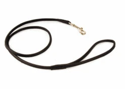 Dapper Dogs Leather Lead Round Cow Black 6mm X 80cm Leather Lead