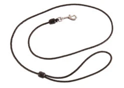Dapper Dogs Leather Buffalo Lead Round Plaited Black 4mmx100cm