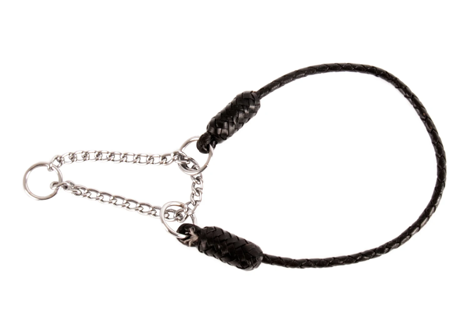 Dapper Dogs Leather Half Check Buffalo Plaited Black 4mm (max 20cm) Leather Collar 3 Dapper Dogs Leather Half Check Buffalo Plaited Black 4mm (max 20cm) Leather Collar