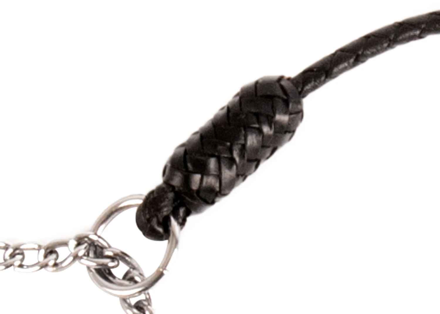 Dapper Dogs Leather Half Check Buffalo Plaited Black 4mm (max 20cm) Leather Collar 4 Dapper Dogs Leather Half Check Buffalo Plaited Black 4mm (max 20cm) Leather Collar - Image 2